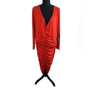 11 Honore Red Cinched Dress NWT